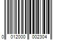 Barcode Image for UPC code 0012000002304
