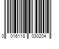 Barcode Image for UPC code 0016118030204