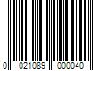 Barcode Image for UPC code 0021089000040. Product Name: Technasonic Check-Go Sweet Spot Finder