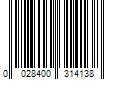 Barcode Image for UPC code 0028400314138. Product Name: Frito-Lay Smartfood Popcorn  White Cheddar  9.75 oz