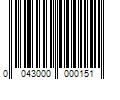 Barcode Image for UPC code 0043000000151. Product Name: Kraft US (0044710044602) Crystal Light On-The-Go Raspberry Lemonade Mix Sticks - 0.16 oz - Stick - 30 / Box