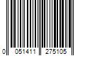 Barcode Image for UPC code 0051411275105. Product Name: Halex 3/8 in. Non-Metallic Standard Fitting Push-In Connector (25-Pack)