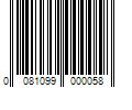 Barcode Image for UPC code 0081099000058. Product Name: SHEETROCK Brand 3.5-Quart Premixed All-purpose Drywall Joint Compound | 385140