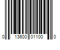 Barcode Image for UPC code 013600011000. Product Name: Diamond Crystal 50 lb Bright & Soft Water Softener Salt Pellets