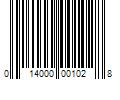 Barcode Image for UPC code 014000001028. Product Name: Dayco 17425 Fits select: 1989-1998 PORSCHE 911  1968-1969 FORD MUSTANG