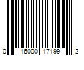 Barcode Image for UPC code 016000171992. Product Name: GENERAL MILLS SALES INC. Bugles Crispy Corn Snacks  Original Flavor  Snack Bag  14 oz