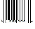 Barcode Image for UPC code 018925000074