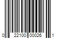 Barcode Image for UPC code 022100000261. Product Name: Sunsong 2202611 Brake Hydraulic Hose