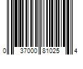 Barcode Image for UPC code 037000810254. Product Name: Procter & Gamble Always Discreet Incontinence Pads  Ultimate Extra Protect Absorbency  Regular Length  42 CT