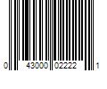 Barcode Image for UPC code 043000022221. Product Name: Kraft Heinz Company Crystal Light Peach Mango Green Tea Sugar Free Drink Mix Singles  10 ct On-the-Go-Packets