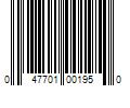 Barcode Image for UPC code 047701001950. Product Name: MedTech DenTek Comfort Clean Sensitive Gums Floss Picks  Soft & Silky Ribbon  150 Count