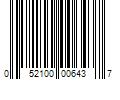 Barcode Image for UPC code 052100006437