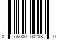 Barcode Image for UPC code 055000002080. Product Name: Nesfruta Liquid Water Enhancer  Raspberry Flavour  52ml bottle (12ct.) (Imported from Canada)