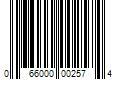 Barcode Image for UPC code 066000002574