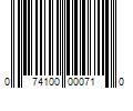 Barcode Image for UPC code 074100000710