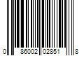 Barcode Image for UPC code 086002028518