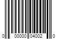 Barcode Image for UPC code 000000040020