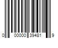 Barcode Image for UPC code 000000394819