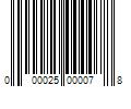 Barcode Image for UPC code 000025000078. Product Name: 