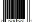 Barcode Image for UPC code 000036000074