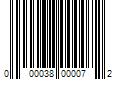 Barcode Image for UPC code 000038000072