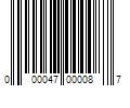 Barcode Image for UPC code 000047000087