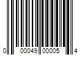 Barcode Image for UPC code 000049000054