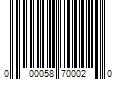 Barcode Image for UPC code 000058700020