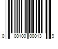 Barcode Image for UPC code 000100000139