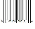 Barcode Image for UPC code 000100000184