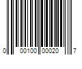 Barcode Image for UPC code 000100000207. Product Name: 