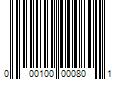 Barcode Image for UPC code 000100000801