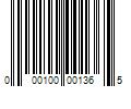 Barcode Image for UPC code 000100001365