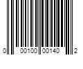 Barcode Image for UPC code 000100001402. Product Name: 