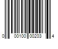 Barcode Image for UPC code 000100002034