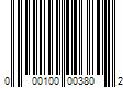 Barcode Image for UPC code 000100003802