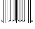 Barcode Image for UPC code 000102000076