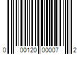 Barcode Image for UPC code 000120000072