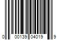 Barcode Image for UPC code 000139040199