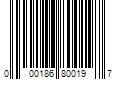 Barcode Image for UPC code 000186800197