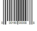 Barcode Image for UPC code 000190000088. Product Name: 