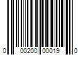 Barcode Image for UPC code 000200000190