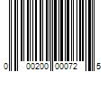 Barcode Image for UPC code 000200000725