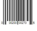 Barcode Image for UPC code 000200002705