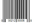 Barcode Image for UPC code 000212000058