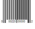 Barcode Image for UPC code 000220000002