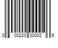 Barcode Image for UPC code 000220000026