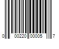 Barcode Image for UPC code 000220000057