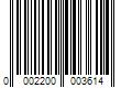 Barcode Image for UPC code 0002200003614