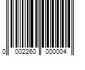 Barcode Image for UPC code 00022600000051